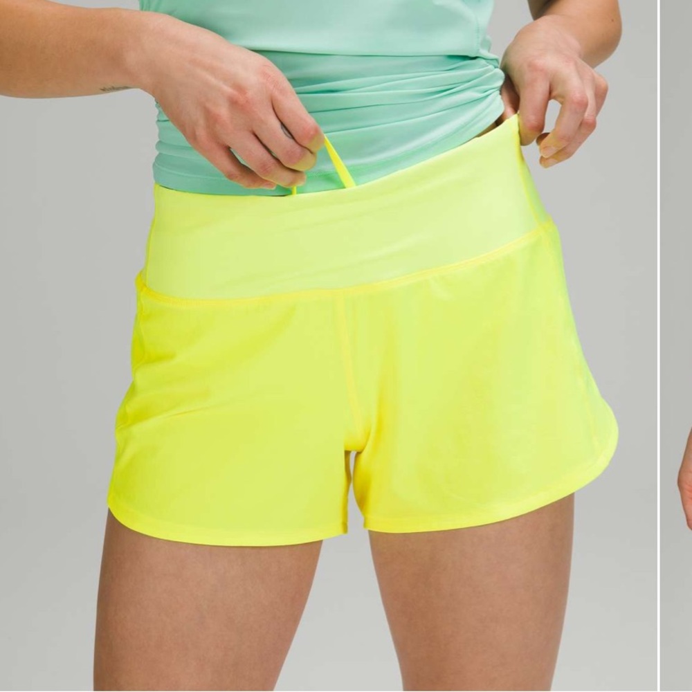 Lululemon Speed Up Mid-Rise Short 4" inseam size 2 Highlight Yellow - Picture 10 of 14
